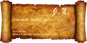 Jardek Noémi névjegykártya